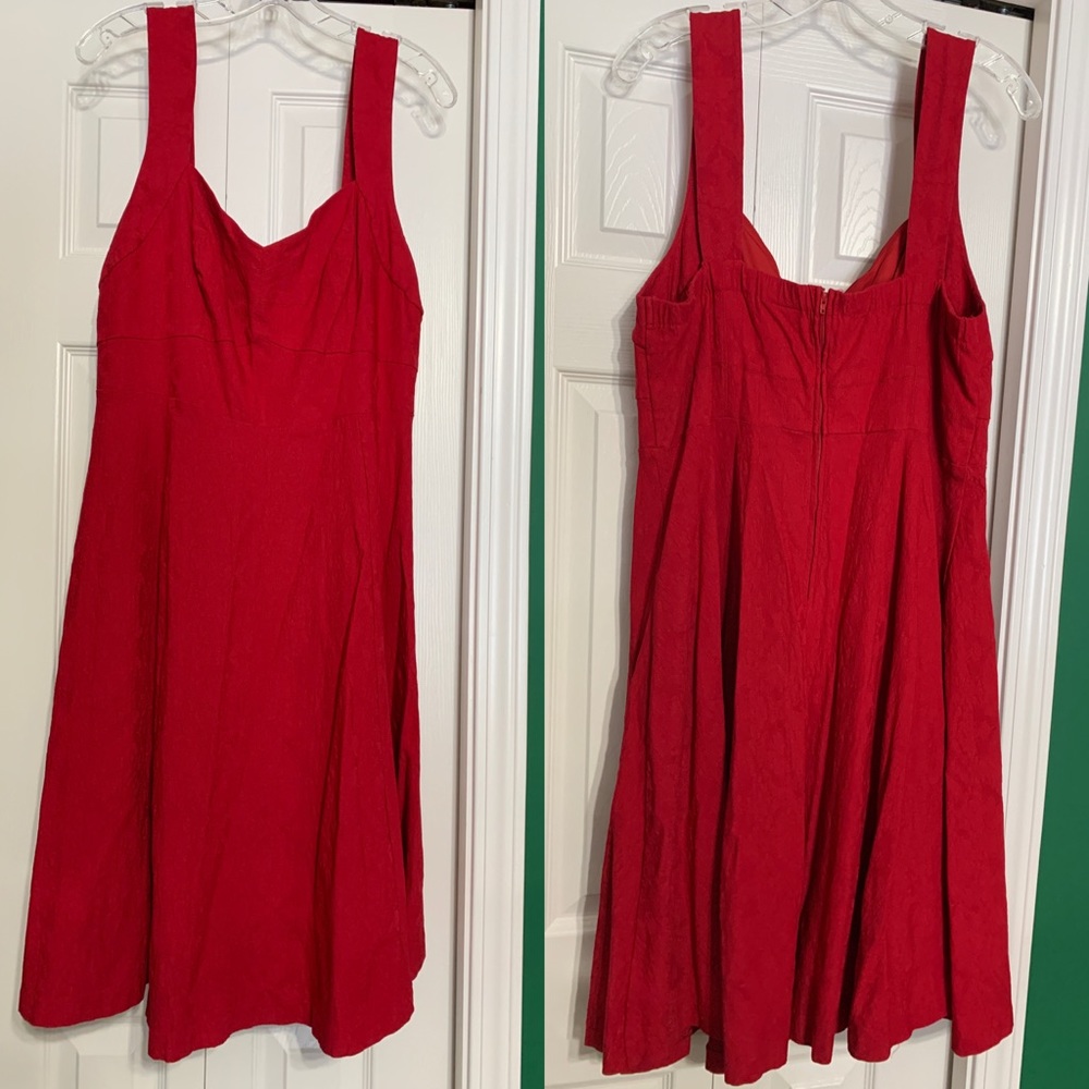 Red Stretchy Swing Dress